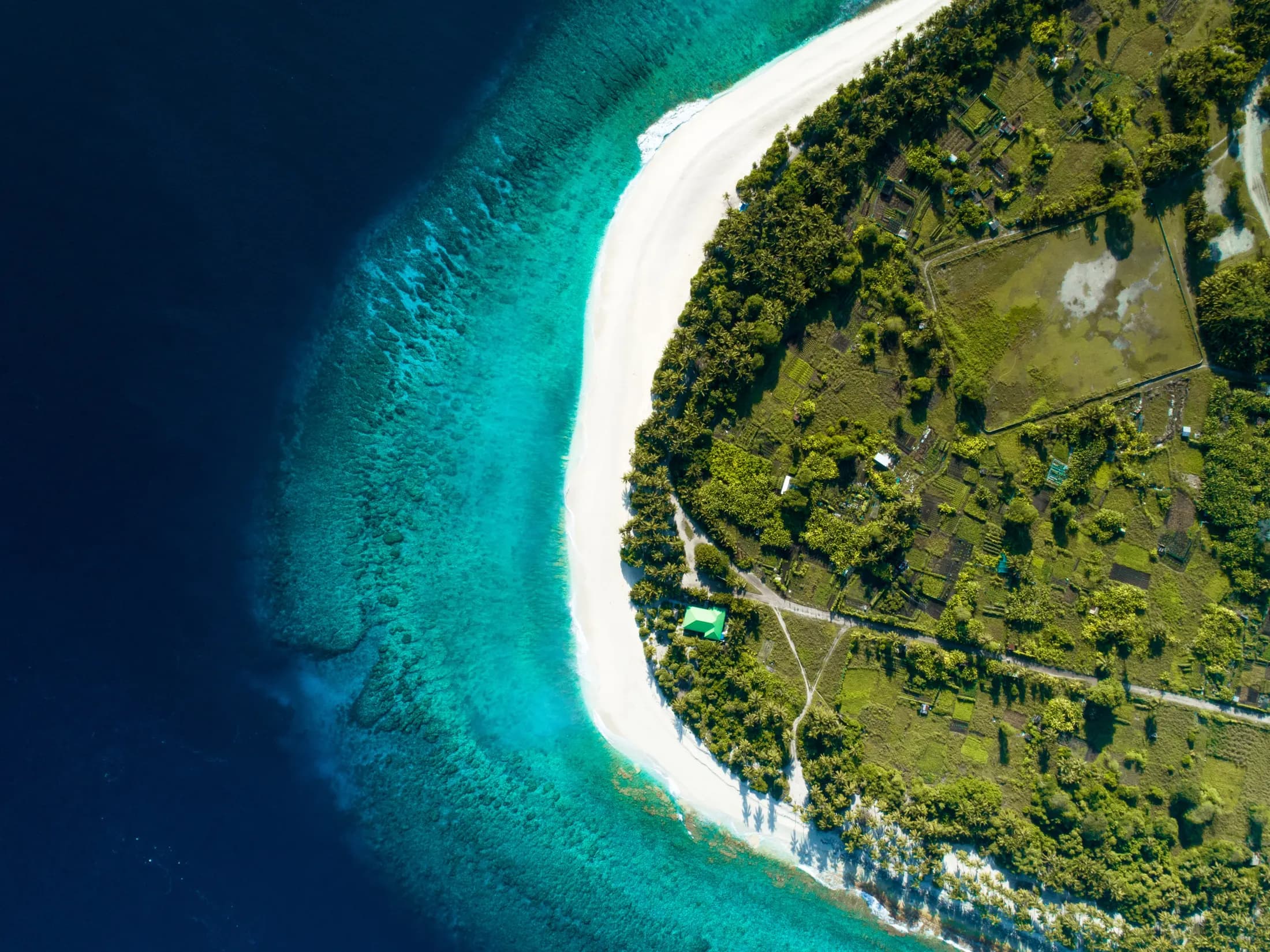 Thoondu beach at the north tip, from above